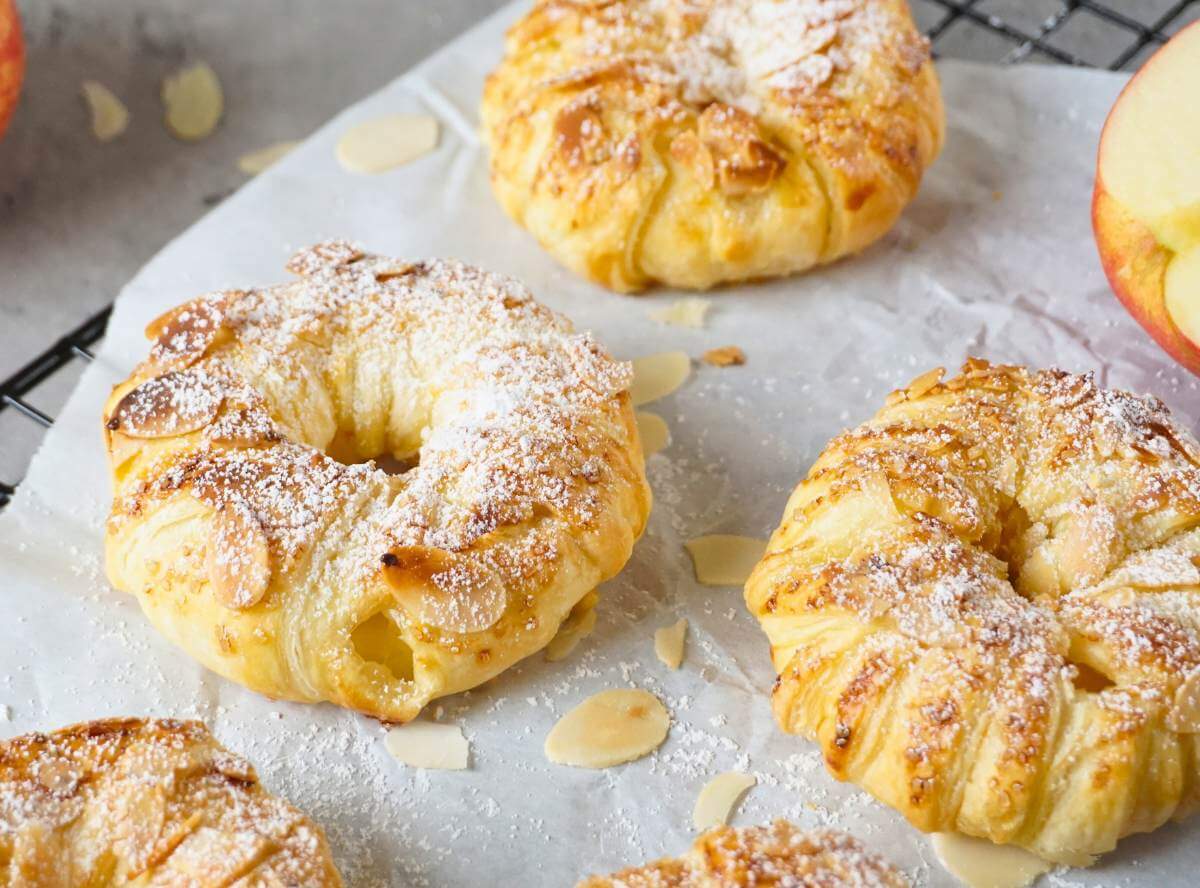 Apfelringe im Blätterteig aus der Heißluftfritteuse