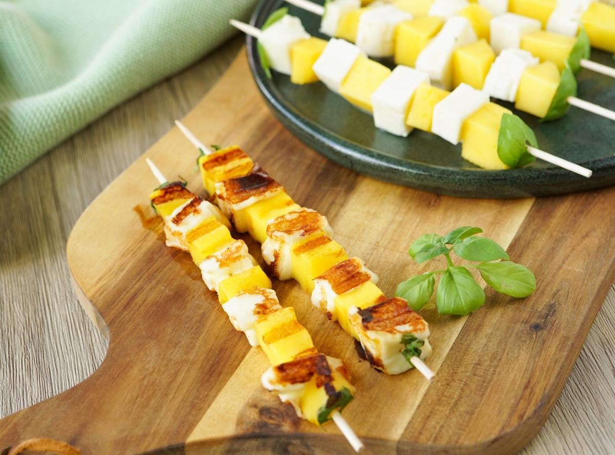 Halloumi-Mango Spieße 