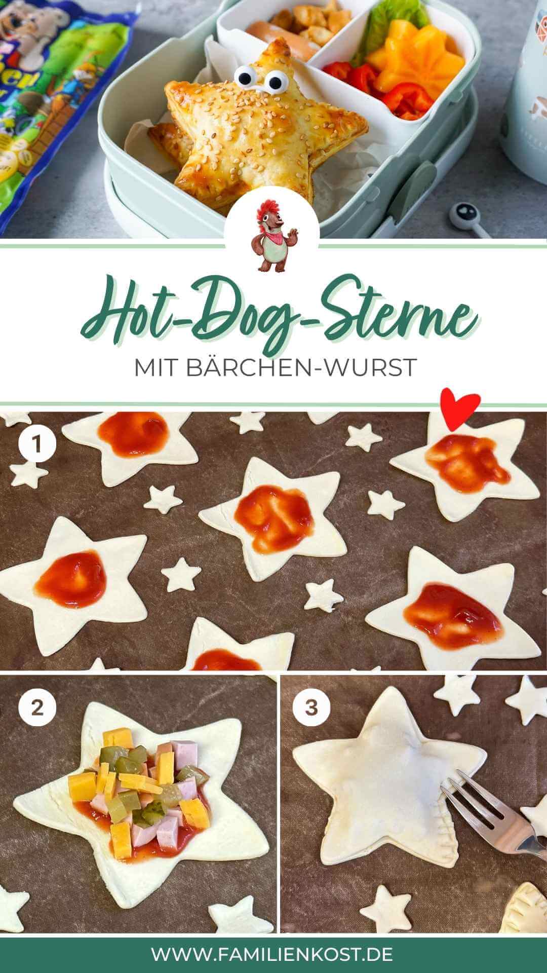 Hot-Dog-Sterne Blätterteig