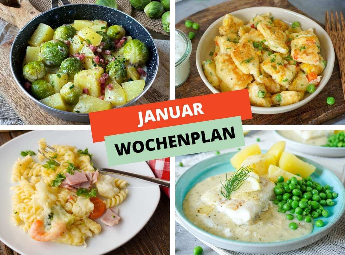 Januar Wochenplan mit 28 Rezepten