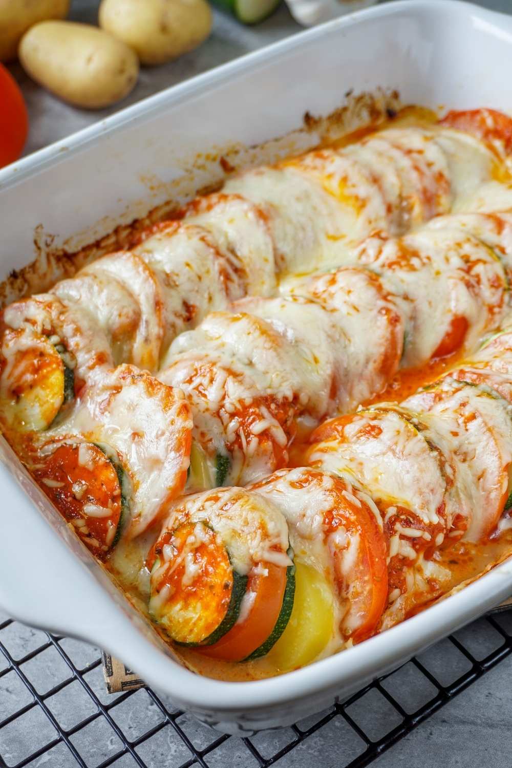 Tomaten-Zucchini-Kartoffel-Gratin