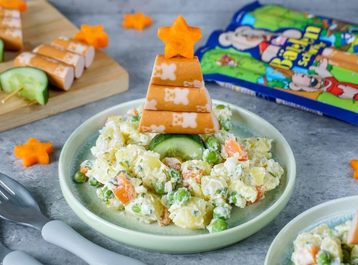 Kartoffelsalat mit SchlaWiener Würstchen zu Weihnachten