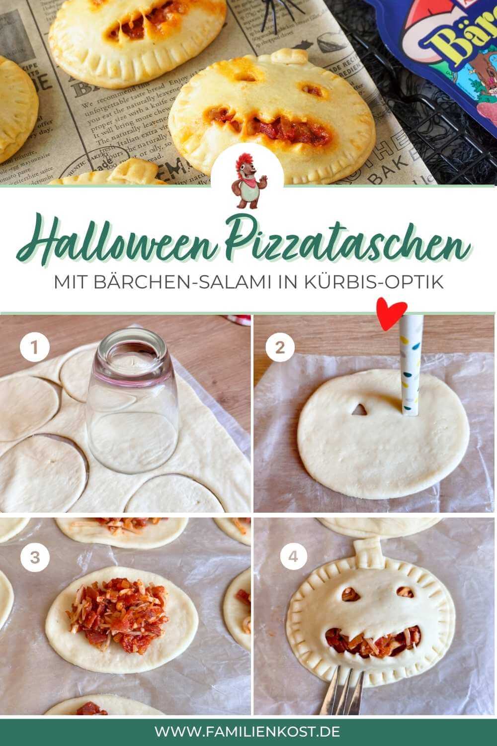 Kürbis Pizzataschen zu Halloween