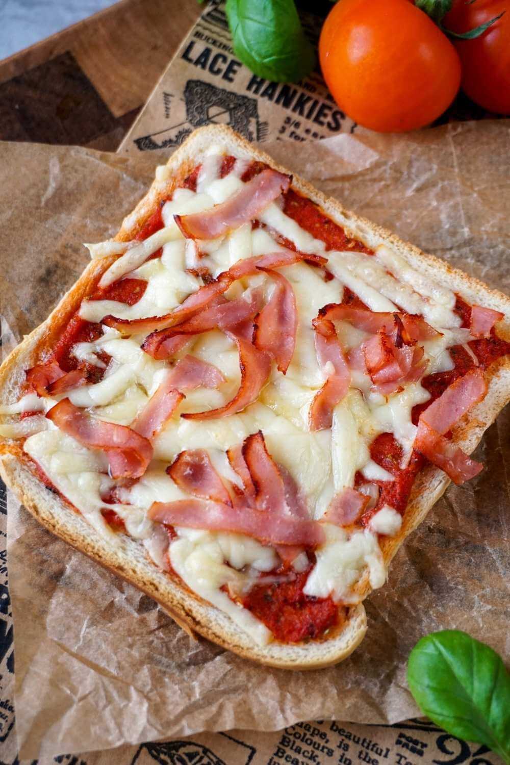 Schinken-Käse Pizza-Toast Heißluftfritteuse