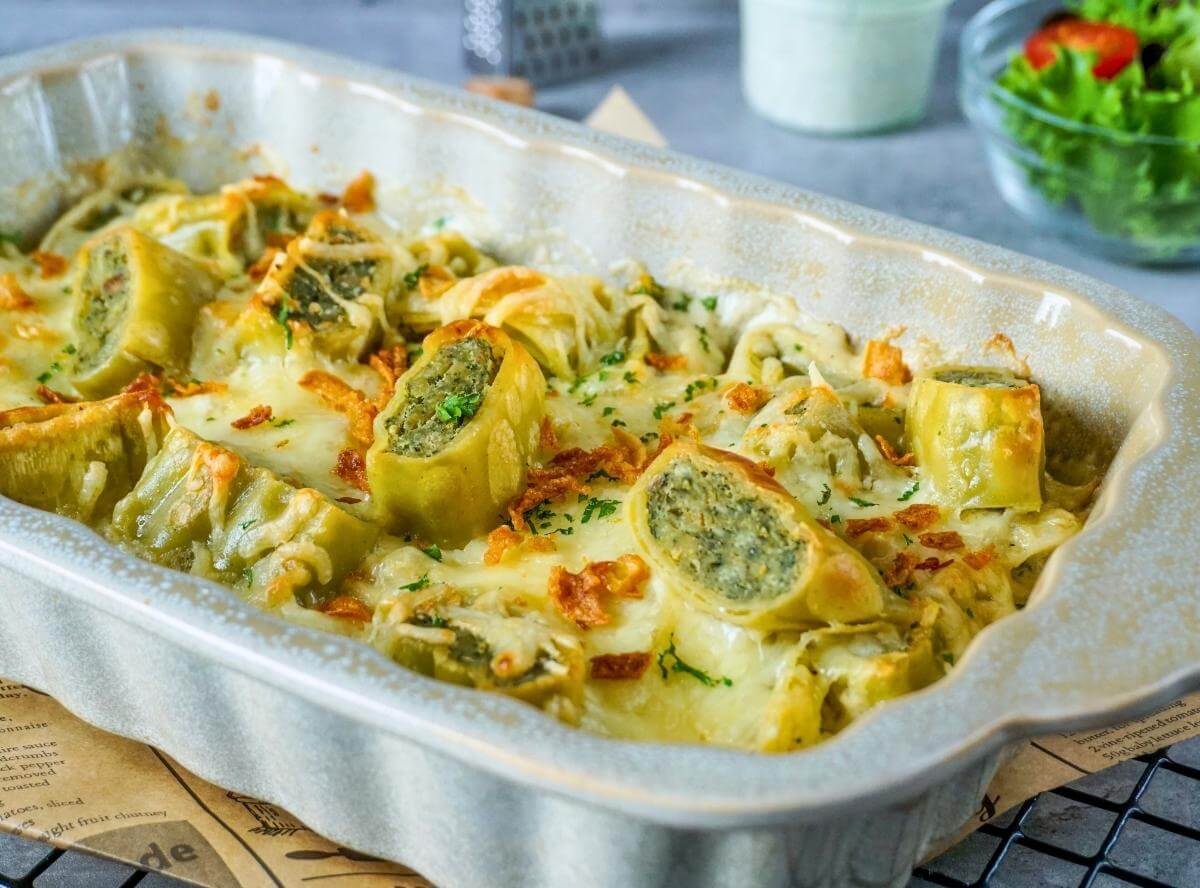 Überbackene Maultaschen