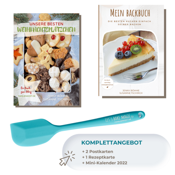 Mein Backbuch + Unsere besten Weihnachtsplätzchen + Teigspatel