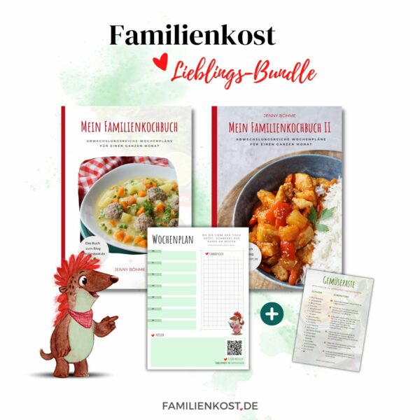 Lieblingsbundle: Familienkochbuch I und II + Wochenplan-Block